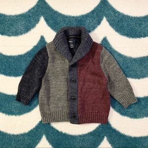 Baby Gap Colorblock Cardigan (Navy/Burgundy/Grey) Size 6-12 mo